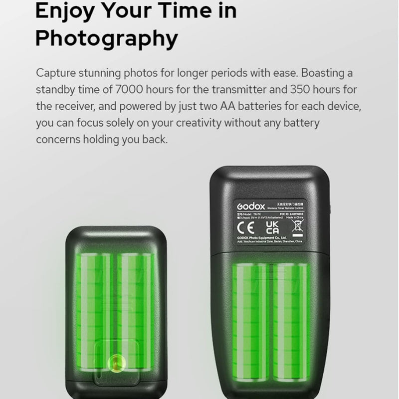 Godox TR-OP12 Wireless Timer Remote Control for Olympus E-620, E-600, E-520, E-510, E-450, E-420, E-410, E-30, E-M5, E-P3, E-P2, E-P1, SP-570UZ, SP-560UZ, SP-550UZ、SP-510UZ, A900, A850, A700, A580 etc