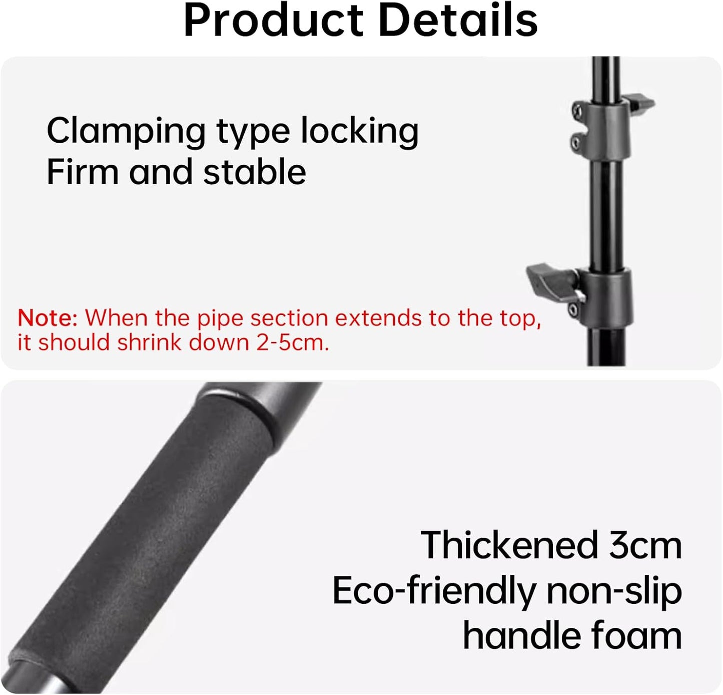 JINBEI HD-230 7.5ft / 230cm Handheld Portable Light Stand with 1/4" 3/8" Adapter Boom Pole Telescoping with Easy Twist Locks Support for Studio LED Panel Speedlite Reflector