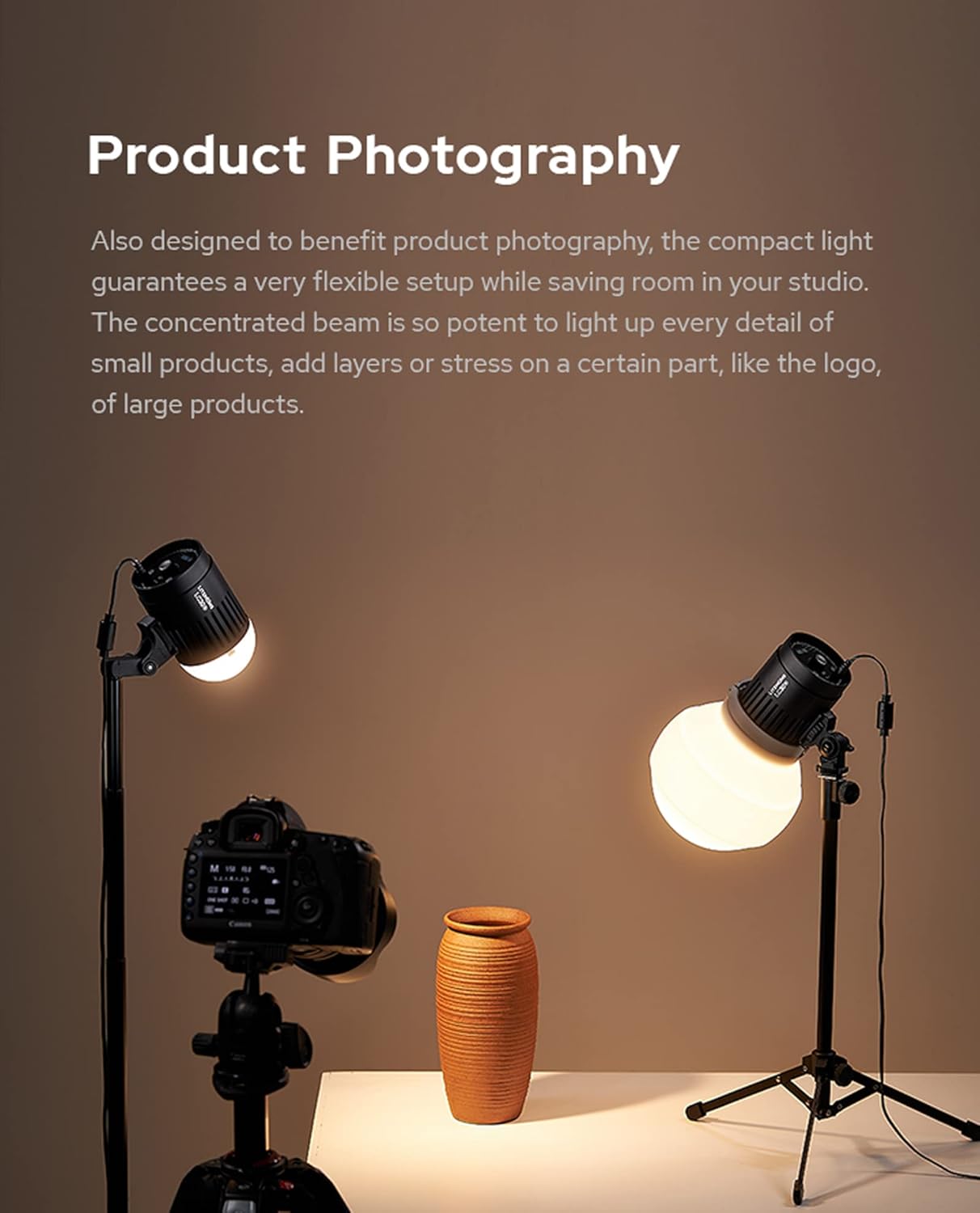 Godox LC30Bi 3200K-5600K Bi-Color Litemons Tabletop LED Light,25200LUX@0.5m, CRI 95+/TLCl 96+, 11 Preset Lighting FX Effects