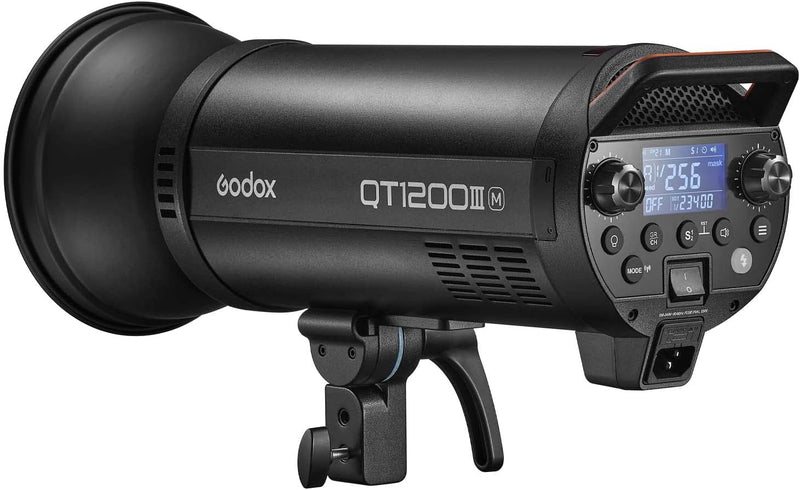 GODOX QT1200IIIM Studio Strobe Flash Light 1200W GN105 1/8000s High Speed Sync Photography Lighting Built in 2.4G Wirless System 40W LED Modeling Bulb LCD Panel with M/Multi/HSS Flash Mode
