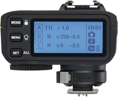 Godox X2T-F TTL Wireless Flash Trigger for Fuji Fujifilm, 1/8000s HSS Bluetooth Connection Supports App Controller, TCM Function, 5 Separate Group Buttons, New Hotshoe Locking, New AF Assist Light