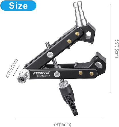 Fomito Super Clamp Universal Multi-Function A-Type Flash Clip with 2X 5/8 Inch Interface Screw & 1x 1/4 Inch Male Screw