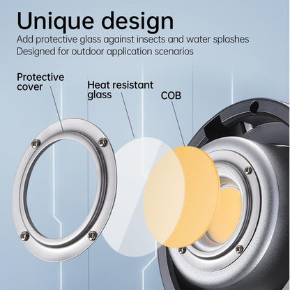 JINBEI EF-80BI 80W COB Bi-Color LED Video Light, Bi-Color 2700K-6500K Continuous Light Bowens Mount Handheld Spotlight, CRI97+/TLCI98+, 9 Lighting Effects, Bluetooth APP Control