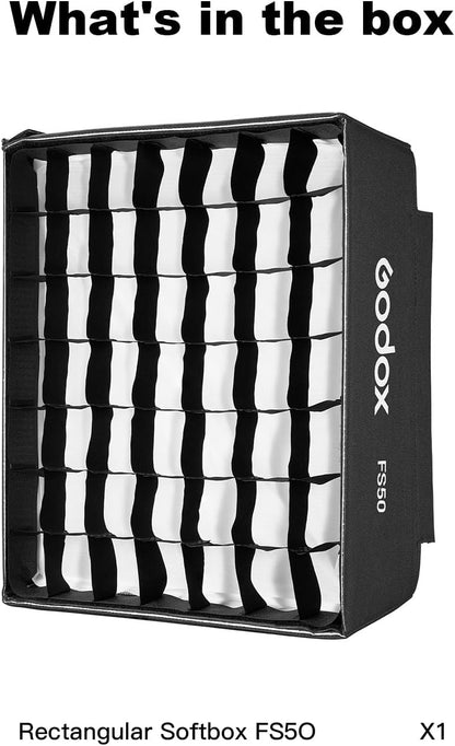 Godox FS50 Rectangular Softbox with Grid for Godox FH50BI FH50R Flexible Light Panels