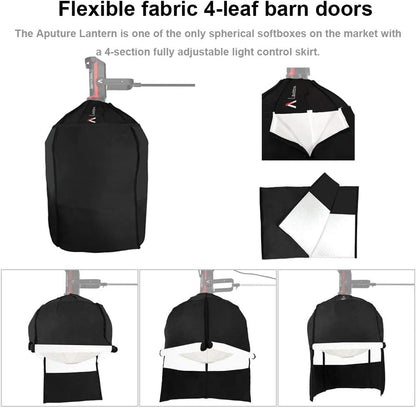 Aputure Lantern Softbox Soft Light Modifier,26inch, Quick-Setup Quick-Folding Aputure Space Light Upgraded for Aputure 300D Mark II 120D 120T 120D Mark II 300X and Other Bowens Mount Light