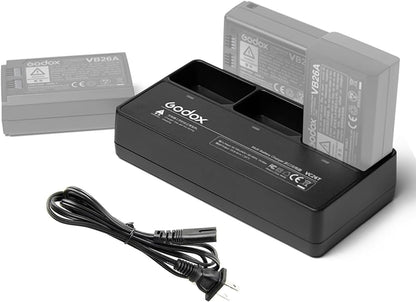 Godox VC26T Triple Battery Charger for Godox V1/V1 Pro/V860III/V850III/MF-R76/RING72 Flash Speedlite