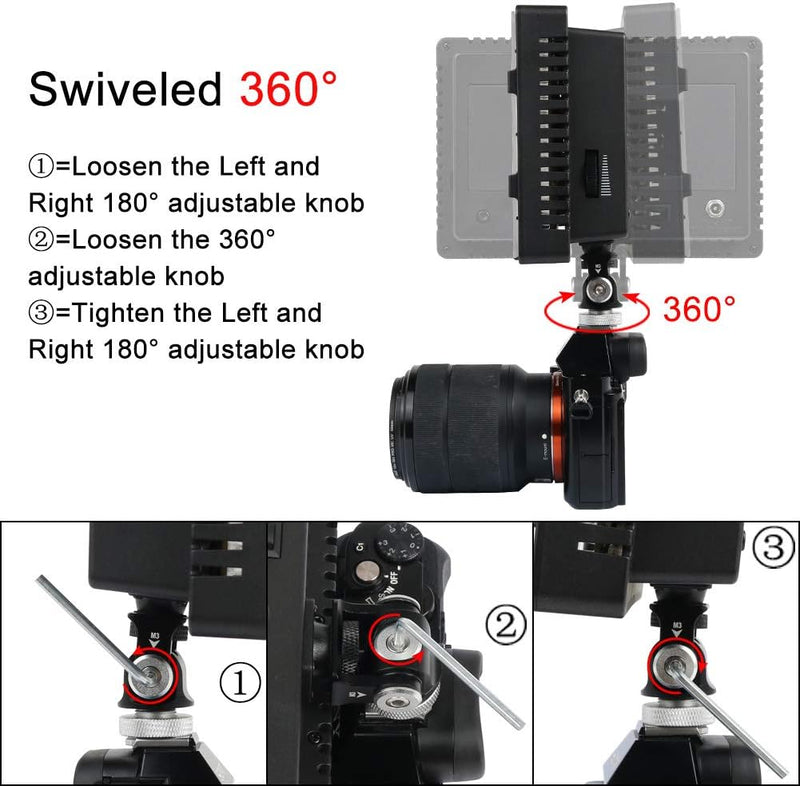 Fomito Mini Ball Head - Tripod Head with Lock and Hot Shoe Adapter,can Swiveled 360° and Tilted 180° with 1/4 inch Screw for LED Light,Monitor,Camcorders,Cell Phone,Flash Bracket,DSLR Cameras - Z1
