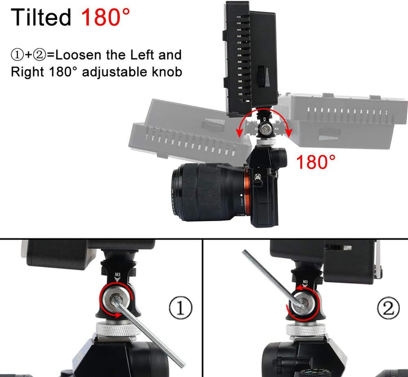 Fomito Mini Ball Head - Tripod Head with Lock and Hot Shoe Adapter,can Swiveled 360° and Tilted 180° with 1/4 inch Screw for LED Light,Monitor,Camcorders,Cell Phone,Flash Bracket,DSLR Cameras - Z1
