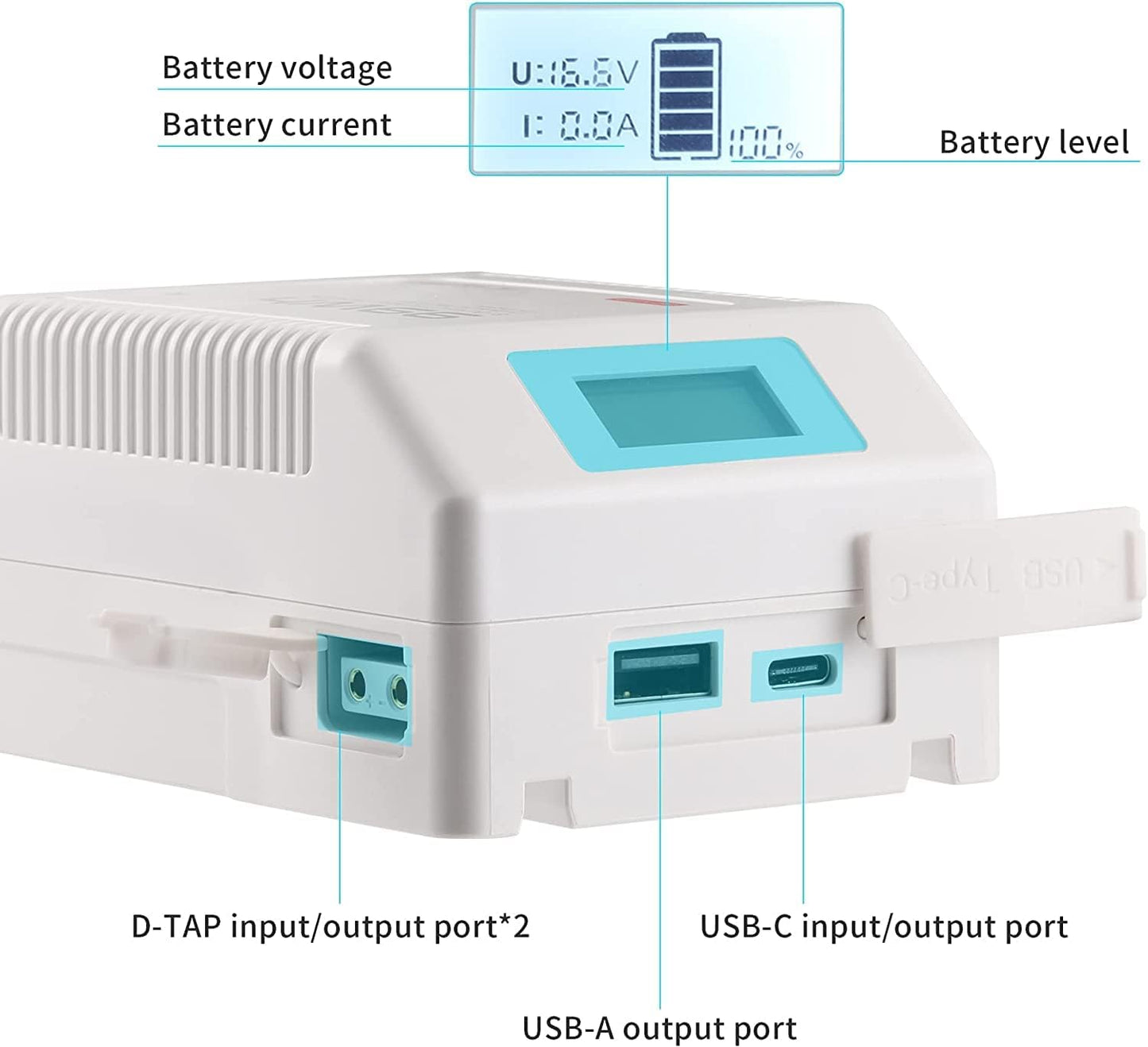99Wh VILTROX V Mount Battery, 99Wh 14.8V Mini V-Mount Battery Support 45W PD USB-C Fast Charger, BP 10A Output, with D-TAP, Type-A, Type-C, OLED Screen, for Camera, Camcorder, Monitor, Filmmaker