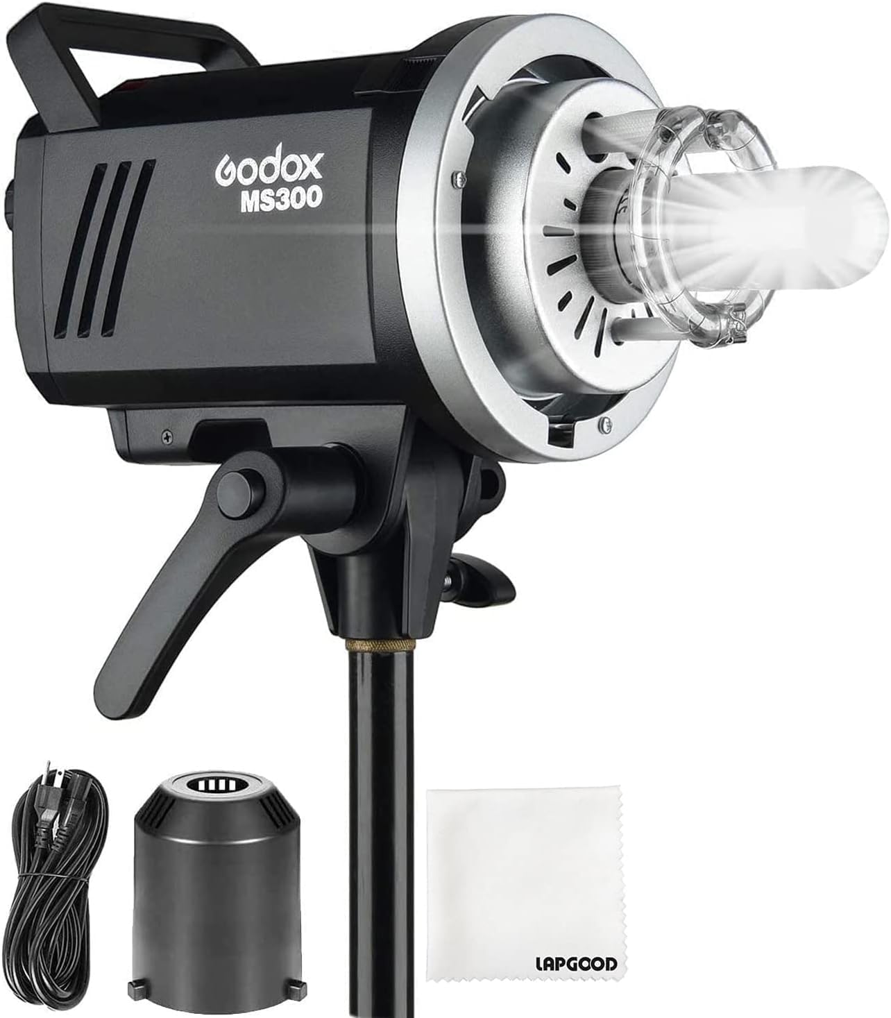 Godox MS300 Compact Studio Flash 300W 2.4G Wireless Monolight with 150W Modeling Lamp,Outstanding Power Output Stability,Anti-Preflash,Bowens Mount,5600±200K CCT,0.1～1.8S Recycle Time