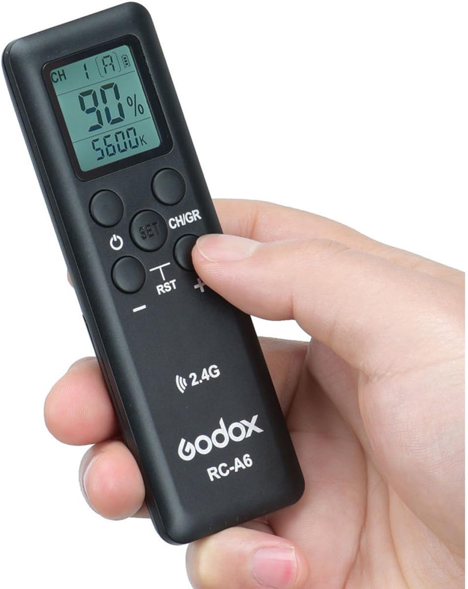 GODOX LF308Bi Bi-Color Temperature LED Flash Light Photography Fill-in Lamp Video Light 3300K-5600K 18W Smartphone APP/ 2.4G Wireless Control with Remote Controller Power Adapter