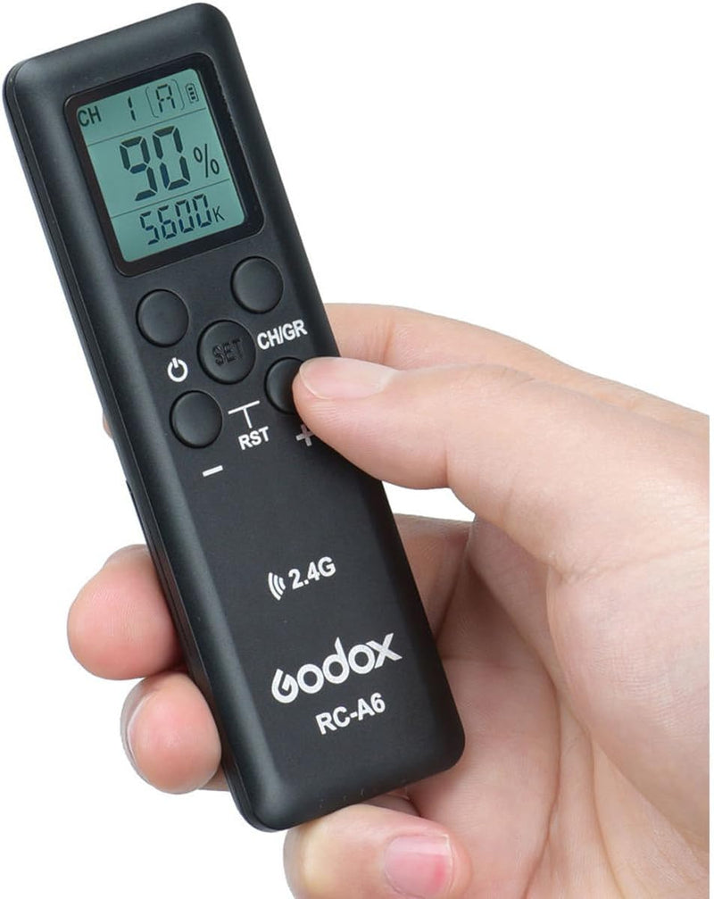 GODOX LF308Bi Bi-Color Temperature LED Flash Light Photography Fill-in Lamp Video Light 3300K-5600K 18W Smartphone APP/ 2.4G Wireless Control with Remote Controller Power Adapter