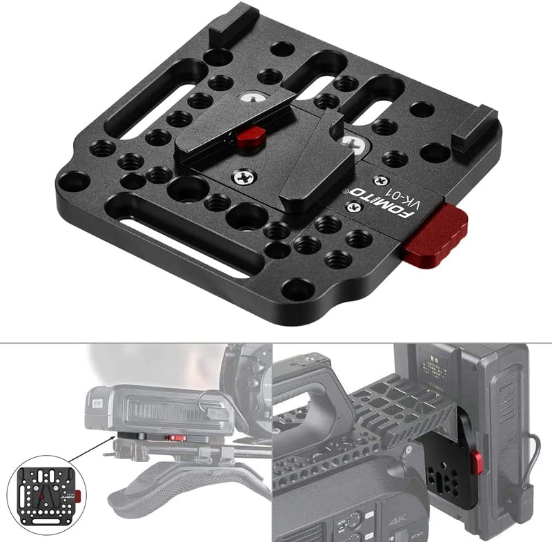 Fomito V Mount Battery Plate V Mount Adapter VK-01 V-Lock Quick Release Plate V-Lock Assembly Kit for V-Mount Battery