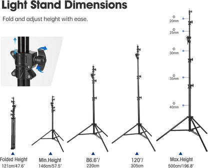 JINBEI 16.4FT 500cm Heavy Boom Arm with Sandbag Light Stand 22LBS Bearing Rotatable Adjustable Aluminum Holding Arm Load M-3 for Studio Photography Video