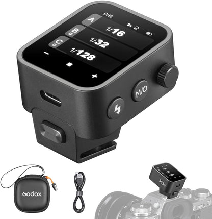 Godox X3-O Touchscreen TTL Wireless Flash Trigger for Olympus/Panasonic Camera, 1/8000s HSS TTL TCM Function, Built-in Battery USB-C Charge Flash Transmitter Compatible with Olympus E-P3 E-PL5 E-M1