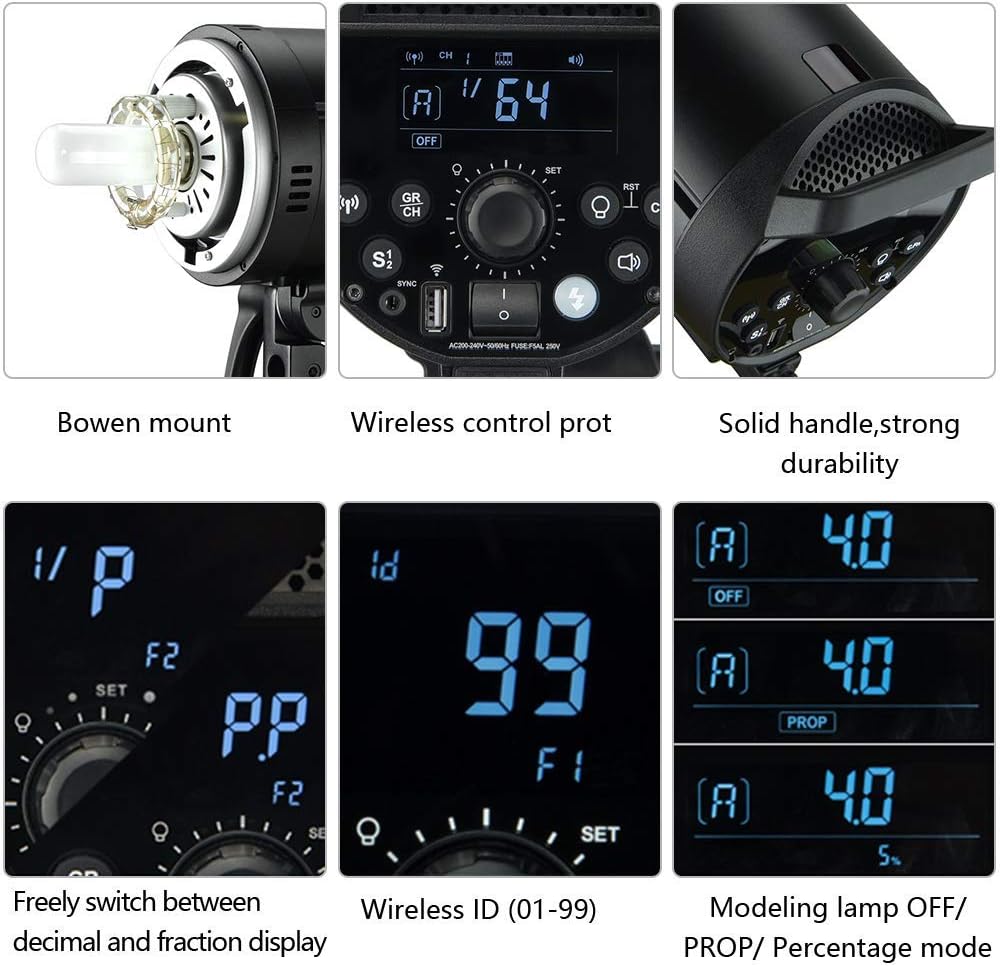 Godox DP600III Professional Studio Flash Bowens Mount LCD Control Panel, It Provides an Ideal Light Source for Wedding Photography, Advertising Shooting, Portrait and Fashion Photography, etc.