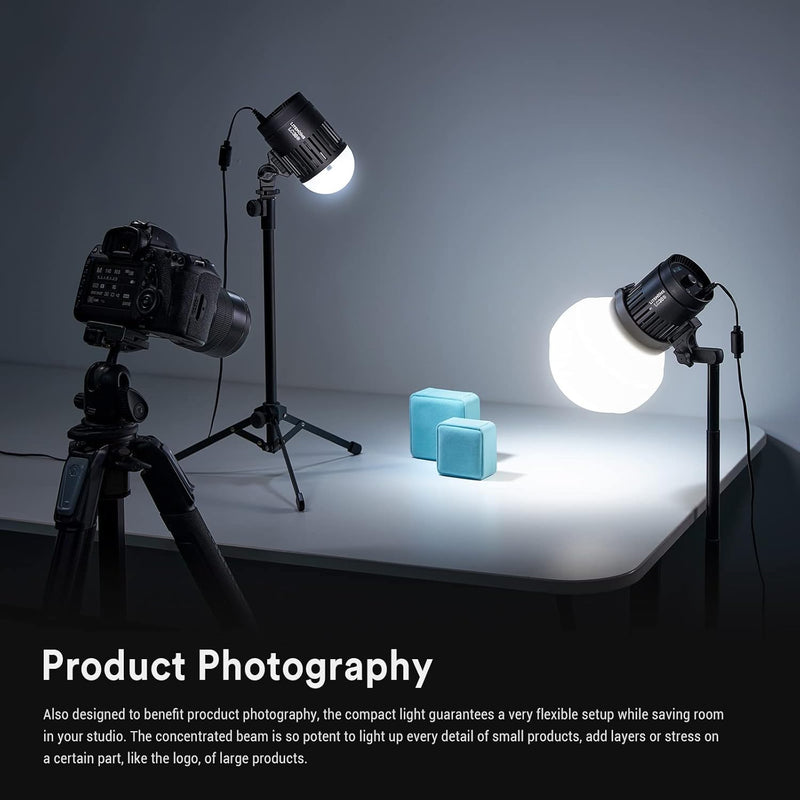Godox LC30D LED Video Light,38W Tabletop LED Light,5600K 35800 LUX@0.5m,CRI 95+/TLCl 96+,0%-100% Dimming,8 FX Light Effects,for Live Streaming,Product Photography,Outdoor Shooting