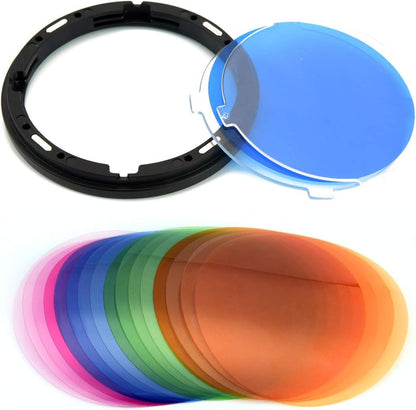 Godox V-11T Color Filters for Color Temperature Adjustment Set Compatible with Godox V1-C V1-N V1-S V1-O V1-F etc. Round Head Flash, Compatible with AD200 AD200PRO use H200R