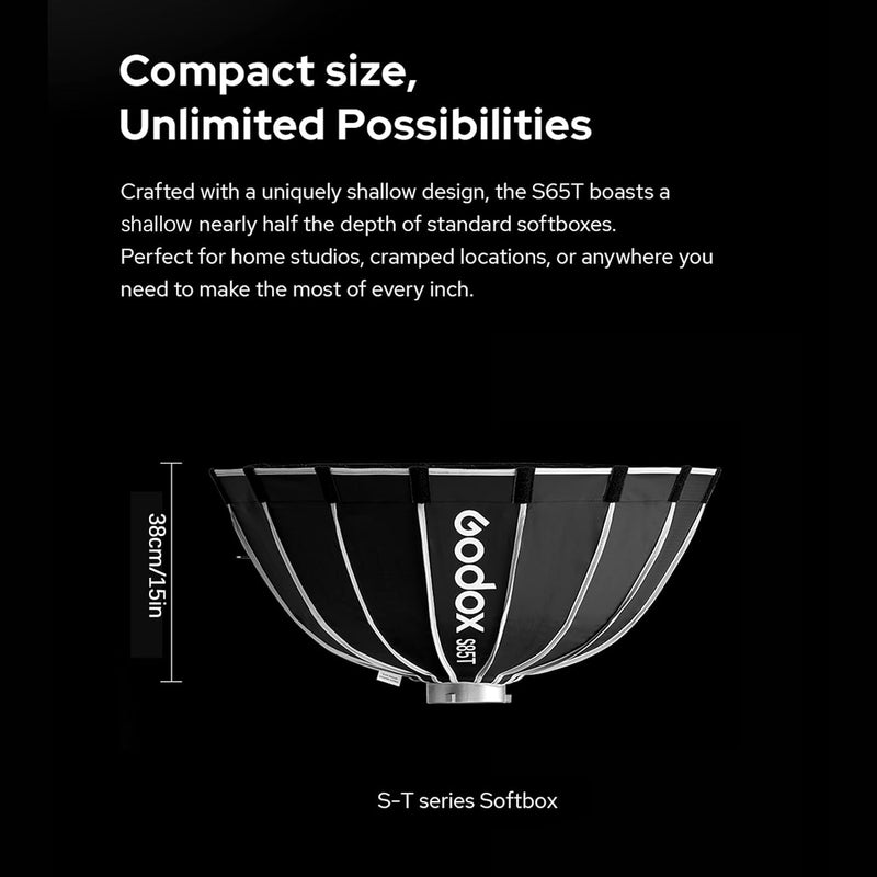 Godox S85T 85cm/33.5in Quick Release Umbrella Softbox Professional Foldable Softbox with Standard Bowen Mount & Diffusers for Photography Studio Photography Portrait Live Stream