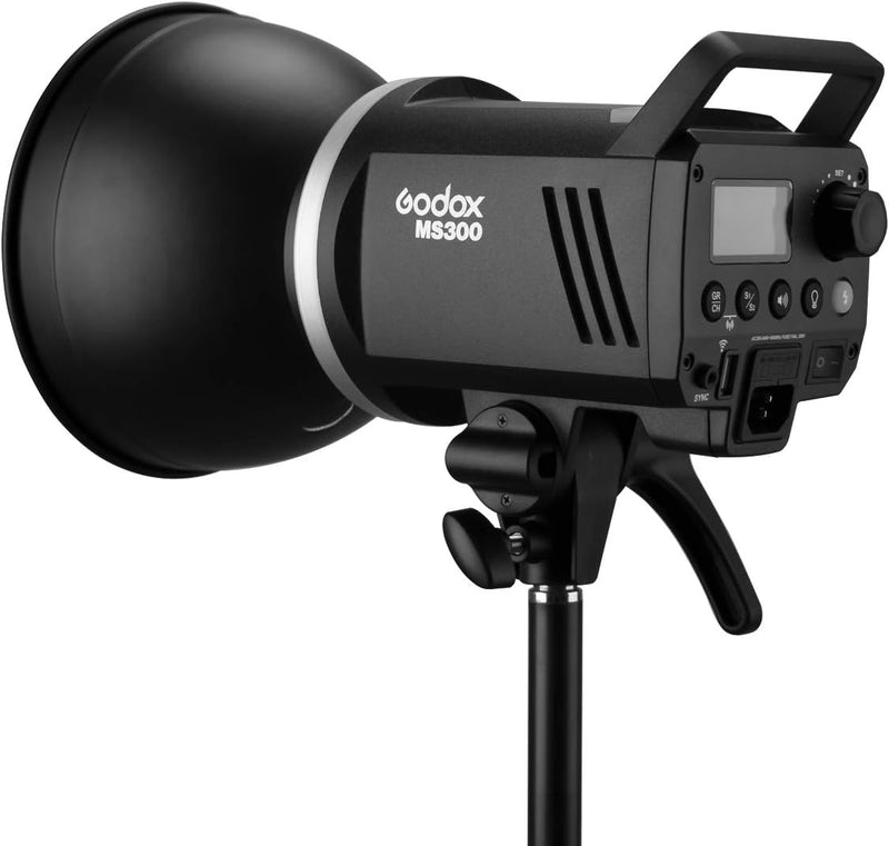 Godox MS300 Compact Studio Flash 300W 2.4G Wireless Monolight with 150W Modeling Lamp,Outstanding Power Output Stability,Anti-Preflash,Bowens Mount,5600±200K CCT,0.1～1.8S Recycle Time