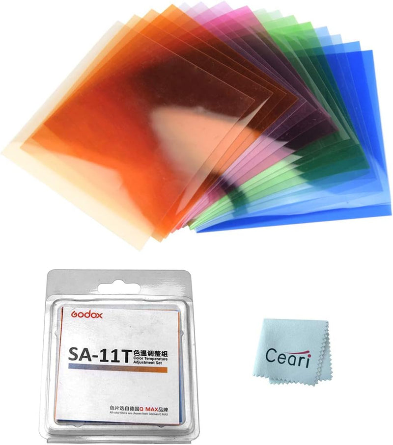 Godox SA-11T Color Temperature Adjustment Gel Set for Godox S30 Focusing LED Light (16 Color 32 Pieces)
