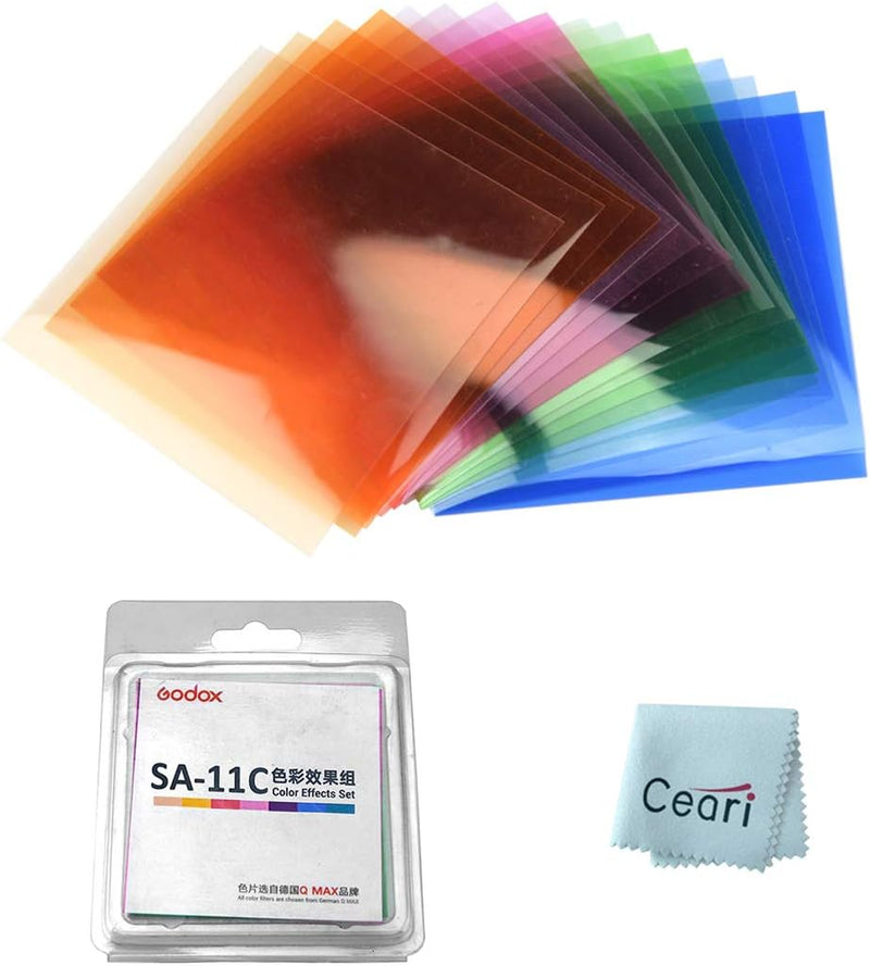 Godox SA-11C Color Effect Gel Set for Godox S30 Focusing LED Light (16 Color 32 Pieces)