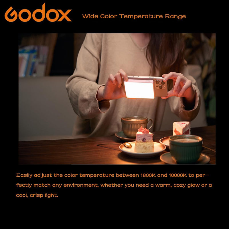 Godox MA5R Full-Color LED Light, Magnetic Charging Selfie Light CRI95 TLCI97, CCT 1800K-10000K,14 Fx Modes,HSI Adjustment,NFC/Bluetooth Connectivity,GM Adjust, 0%-100% Adjust, forYouTube/TikTok etc.