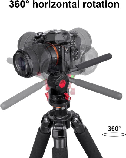 FOMITO Tripod Fluid Head with Quick Release Plate