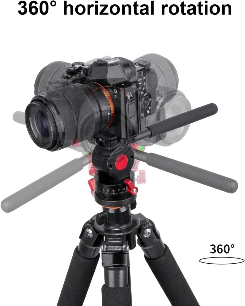 FOMITO Tripod Fluid Head with Quick Release Plate
