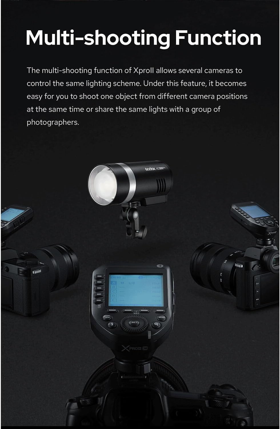 Godox XProII XProII-O XProIIO TTL 2.4G Wireless Flash Trigger for Olympus & Panasonic Cameras, HSS 1/8000s, GodoxPhoto APP Control, New Hotshoe Locking, Modeling Light, Zoom Setting(Xpro-O Version 2)