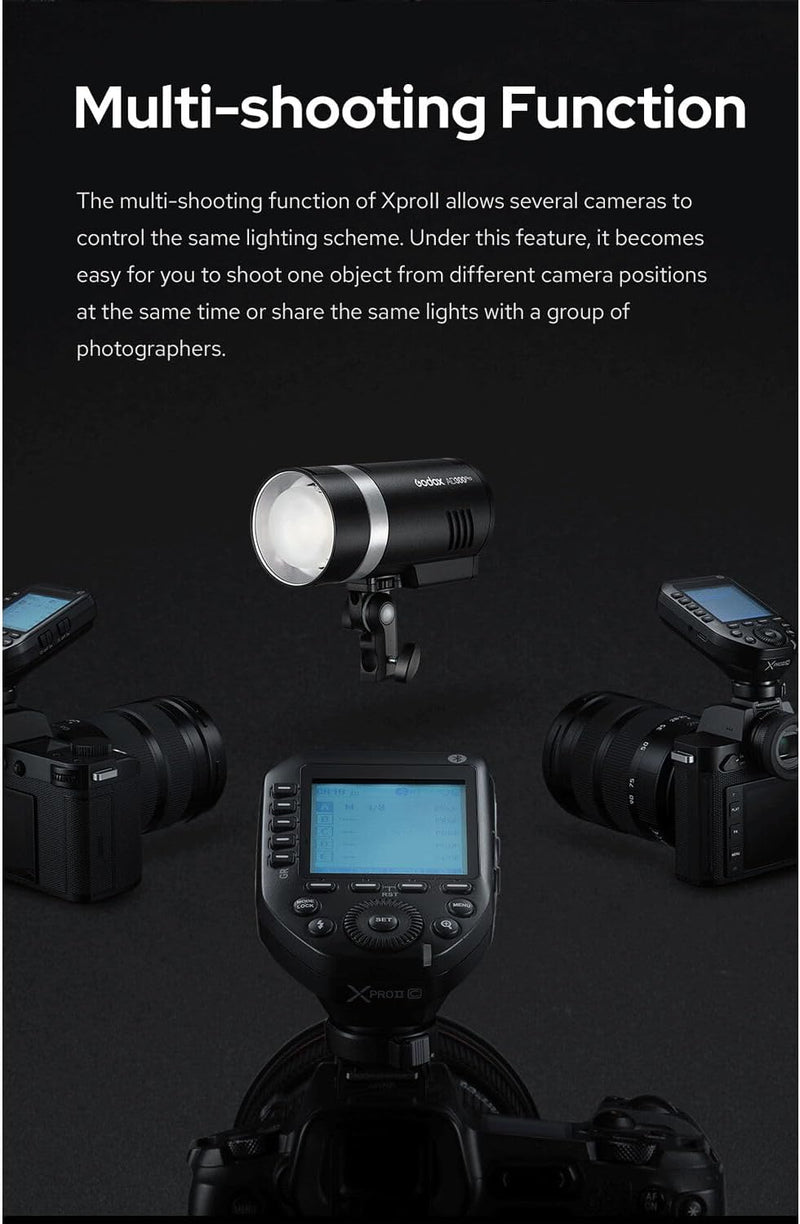 Godox XProII XProII-O XProIIO TTL 2.4G Wireless Flash Trigger for Olympus & Panasonic Cameras, HSS 1/8000s, GodoxPhoto APP Control, New Hotshoe Locking, Modeling Light, Zoom Setting(Xpro-O Version 2)