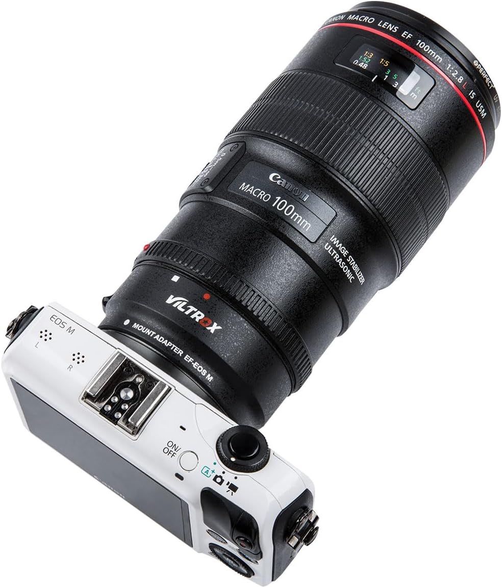 VILTROX EF-EOS M Lens Mount Auto Focus Adapter, Compatible with Canon EF/EF-S Lens to Canon EOS M (EF-M Mount) Mirrorless Camera Body EOS M100 M50 M3 M10 M6 M5