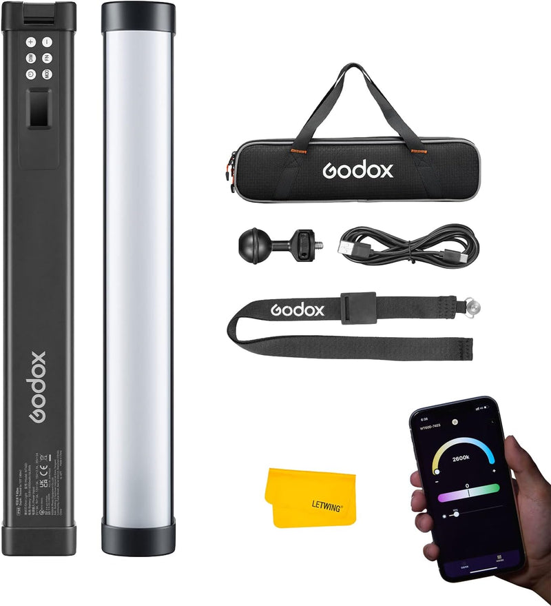 Godox WT40D Underwater Lights Dive Light,Max 54W,CRI 96+ TLCl 96+,CCT 5600K±300K,13 FX Effects,APP Control,0%~100%Dimmable lP68/40m Dive Depth LED Video Light,for Vlogging,Scuba Diving,Snorkel,Surfing
