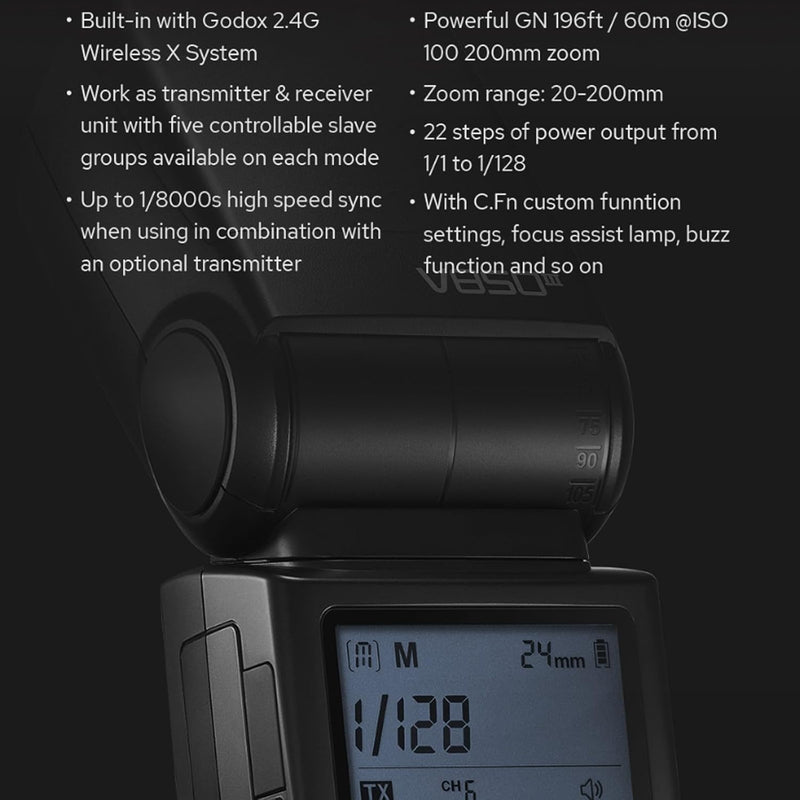 Godox V850III Flash Camera Flash 7.2V/2600mAh HSS 1/8000 2.4G 1.5s Recycle Time 450 Full Power Pops for DSLR Cameras with Standard Hot Shoes for Canon, Nikon, Sony, Fuji, Panasonic, Olympus (NO TTL)