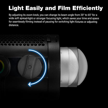 Godox SZ150R Zoom RGB Video Light, 150W LED Light CCT 2800-6500K, 37 Lighting Effects CRI 97 TLCI 96 APP Control/DMX Control Bowens Mount Light for Interview Video Shooting,Streaming