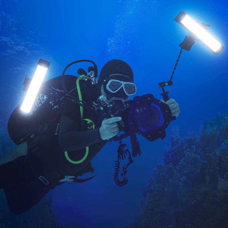 Godox WT25R RGB Waterproof LED Tube Light, 20W 9.8’’ RGB Underwater LED Light 1800K-10000K, CRI Dimming 0-100%, 13 FX Effects with CCT/HSI/Gel Mode, Supports 40m Dive Depth&Bluetooth APP Control