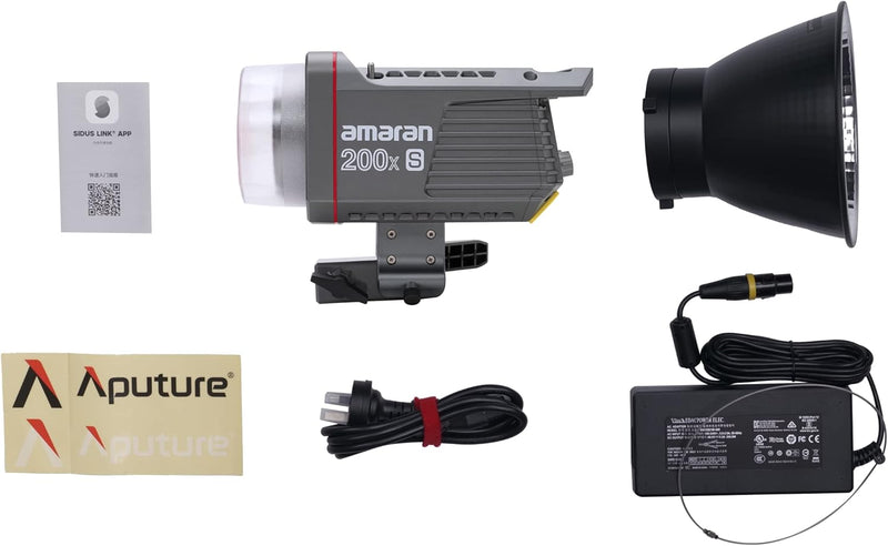 Amaran 200X S COB Video Light,200W Output Bowens Mount Photography Light,App Control 9 Built-in Lighting Effects DC/AC Power Supply Ultra Silent Fan for Photography/Video Recording/Live Streaming