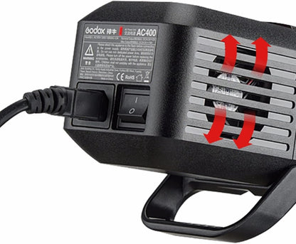 Godox AC400 AC Power Unit Source Adapter with 5m Cable for Godox AD400 Pro Monolights All-in-One Outdoor Flash Strobe (Godox AC-400 for AD400Pro)