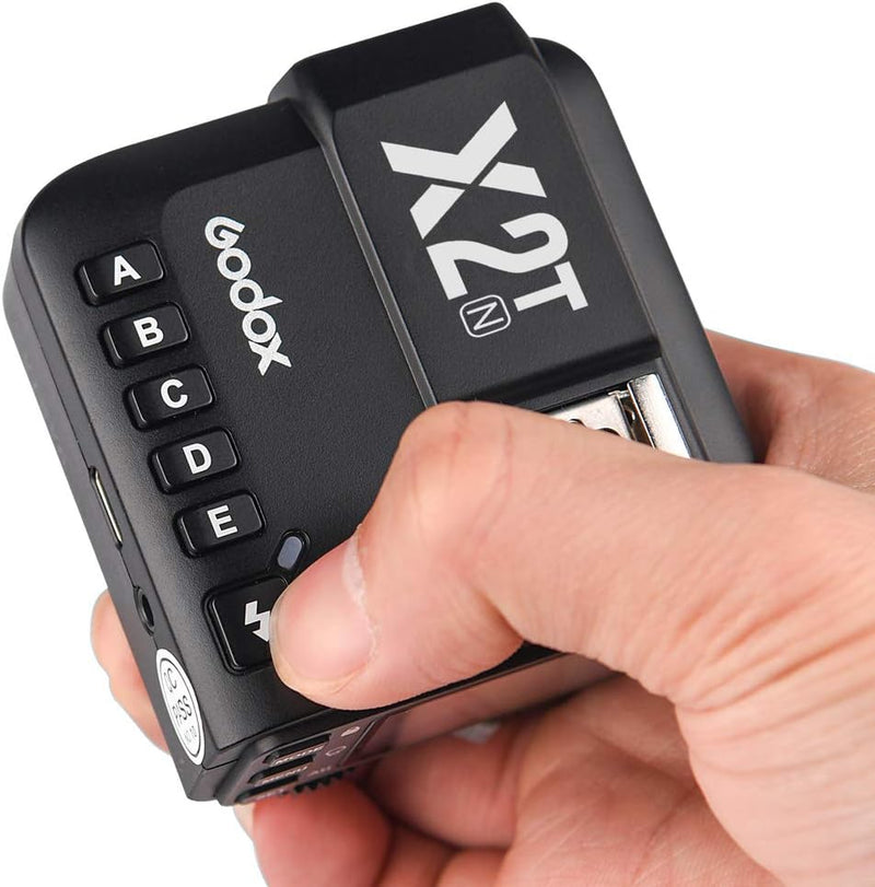 Godox X2T-N 2.4G Wireless Flash Trigger Transmitter Compatible with Nikon Camera Support i-TTL HSS 1/8000s Group Function LED Control Panel