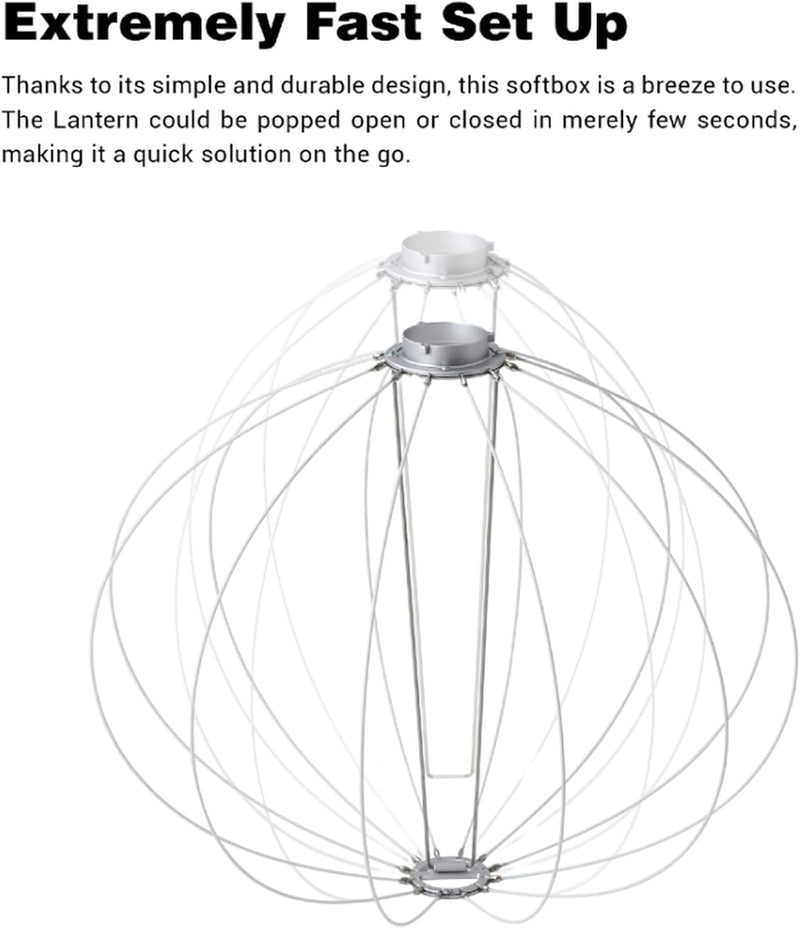 GODOX CS-50D Lantern Softbox 50cm/20inch Omni-Directional Light Modifier Bowens Mount for Godox SL60W SL150 II, UL150, VL150 Light for Video Recording, Live Streaming, and Film Making