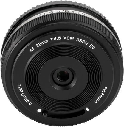 VILTROX 28mm f4.5 Pancake Lens for Sony E, Auto Focus 28mm f/4.5 FE Chips-Size Ultra-Thin Full Frame Lens for Sony E Mount