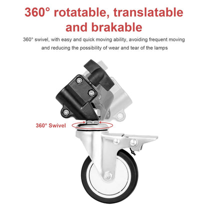 Fomito-FMT-WXL-3-2 Stand Wheel Kits Caster Wheels Set of 3 for 2.8m Light Stand-F0060