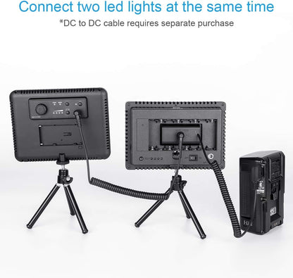 Fomito NP-F970 F750 F550 Dummy Battery with DC 7.4V to D-TAP for V-Mount BP Battery, Camera Monitor Neewer F100 FEELWORLD FW568, LED Light CN160 CN216 YN300 II YN-600 W260, for Sony Camcorder