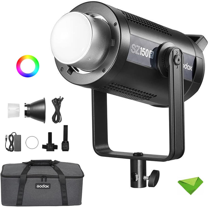 Godox SZ150R Zoom RGB Video Light, 150W LED Light CCT 2800-6500K, 37 Lighting Effects CRI 97 TLCI 96 APP Control/DMX Control Bowens Mount Light for Interview Video Shooting,Streaming