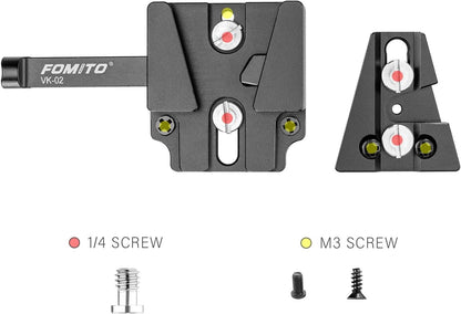 Fomito-VK-02 V Mount Battery Plate V Mount Adapter VK-02 V-Mount V-Lock Base Station Quick Release Plate-F0025/F0026/F0027/F0028