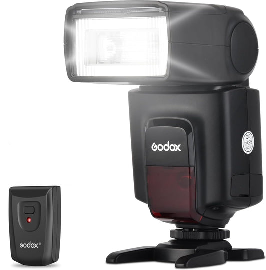 GODOX TT520 II Universal On-Camera Flash Speedlite with AT-16 Wireless Trigger Transmitter GN33 S1/S2 Modes Compatible for Canon Nikon Pentax Olympus Fujifilm Panasonic DSLR Cameras with Hot Shoe