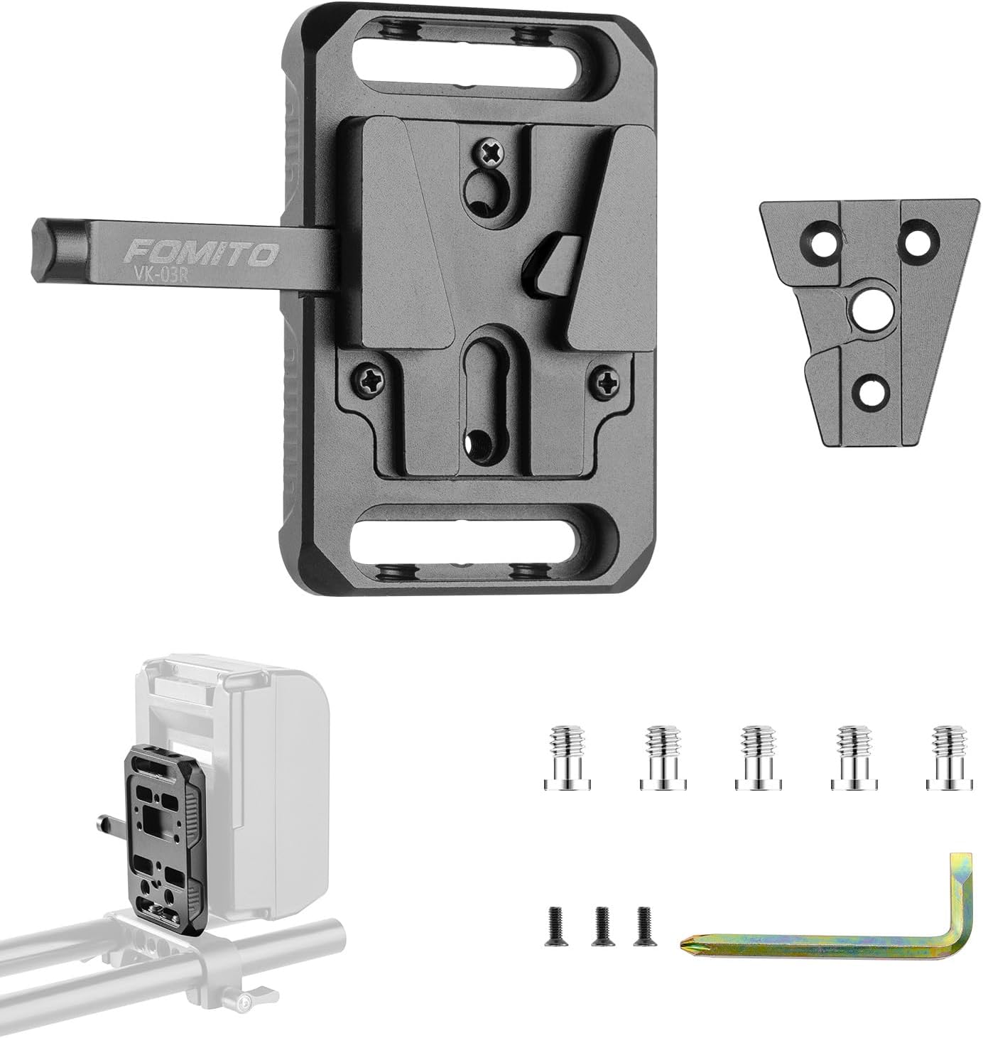 FOMITO-VK-03 V-Mount V-Lock Base Station Quick Release Plate-F0029