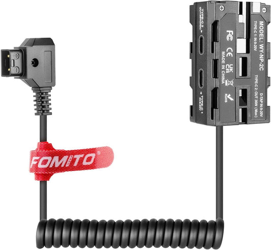 FOMITO-NP-2C Battery Interface Three-Way Conversion, F990 Double-Sided Dummy Battery, Applicable to Monitors, LED Lights, Cameras etc-F0120