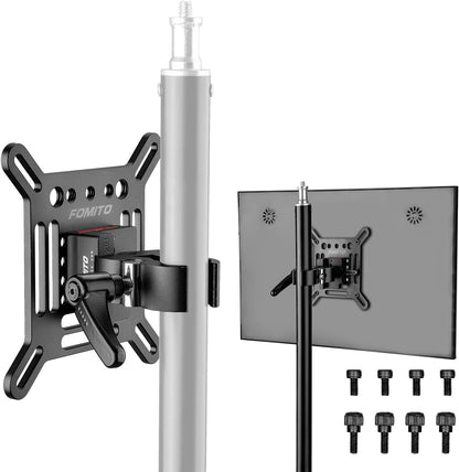 Fomito VESA Monitor Mount Bracket with V-Lock Quick Release for Light Stand & Tripods