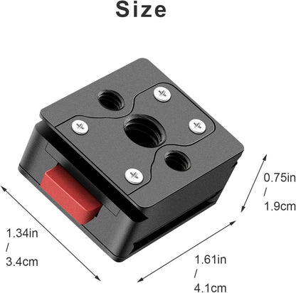 FOMITO-VK-09-grey V-Mount Mounting Base for Quick Release Plate and V-Mount Battery, Max Load-Bearing Capacity 55.12lbs/25kg, with 1/4 Threaded Hole with Cameras Stabilizers Slider Tripods etc - F0032